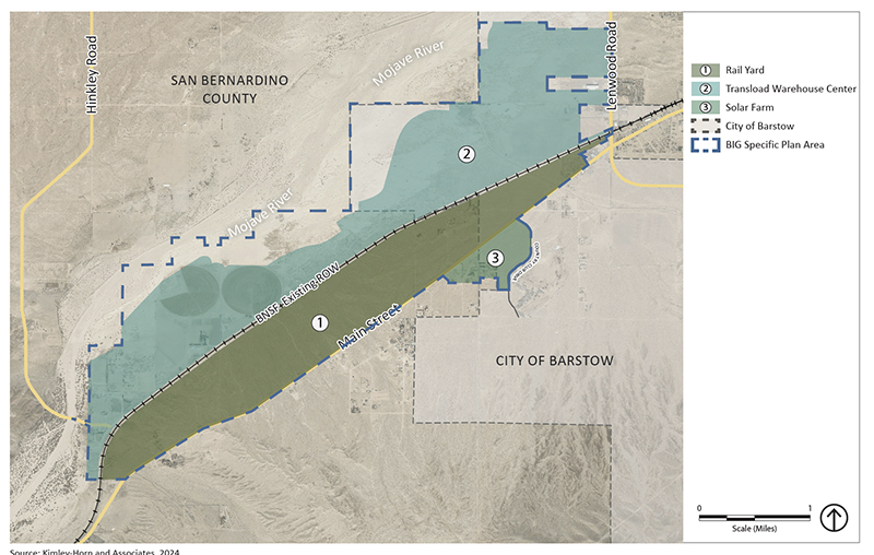 BNSF's plan for the Barstow International Gateway – map of Barstow and ...