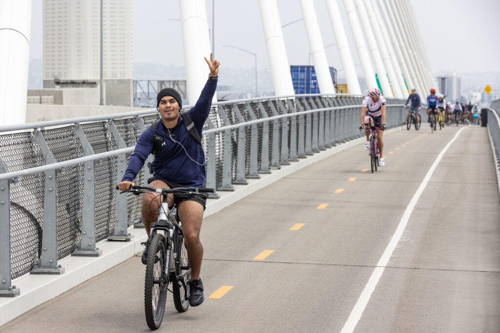 The opening for the Mark Bixby Memorial Bicycle-Pedestrian Path was held Sunday, May 20, 2023. The event continued with a ribbon cutting on the path, followed by cyclists and pedestrians using the path for the first time.