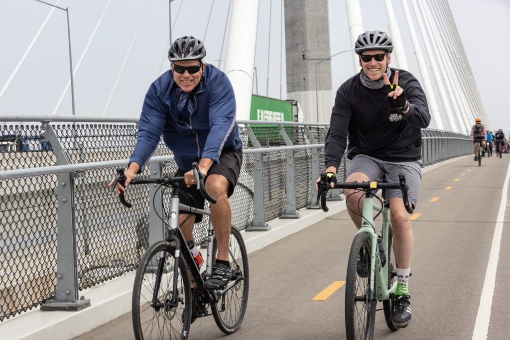 The opening for the Mark Bixby Memorial Bicycle-Pedestrian Path was held Sunday, May 20, 2023. The event continued with a ribbon cutting on the path, followed by cyclists and pedestrians using the path for the first time.