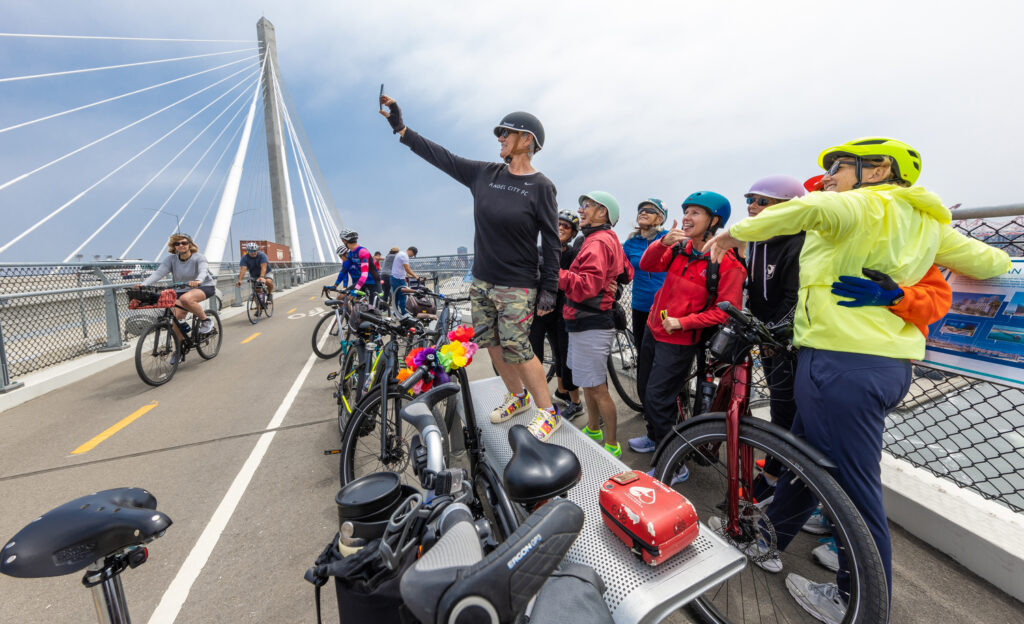 The opening for the Mark Bixby Memorial Bicycle-Pedestrian Path was held Sunday, May 20, 2023. The event continued with a ribbon cutting on the path, followed by cyclists and pedestrians using the path for the first time.