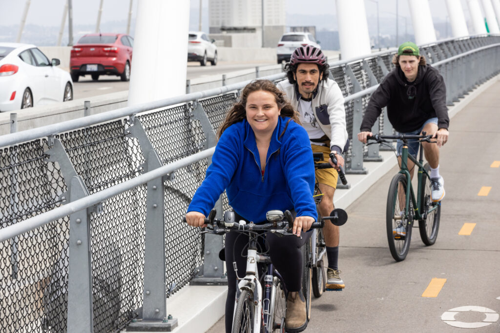 The opening for the Mark Bixby Memorial Bicycle-Pedestrian Path was held Sunday, May 20, 2023. The event continued with a ribbon cutting on the path, followed by cyclists and pedestrians using the path for the first time.