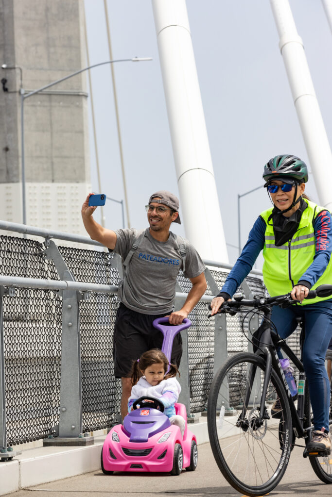 The opening for the Mark Bixby Memorial Bicycle-Pedestrian Path was held Sunday, May 20, 2023. The event continued with a ribbon cutting on the path, followed by cyclists and pedestrians using the path for the first time.