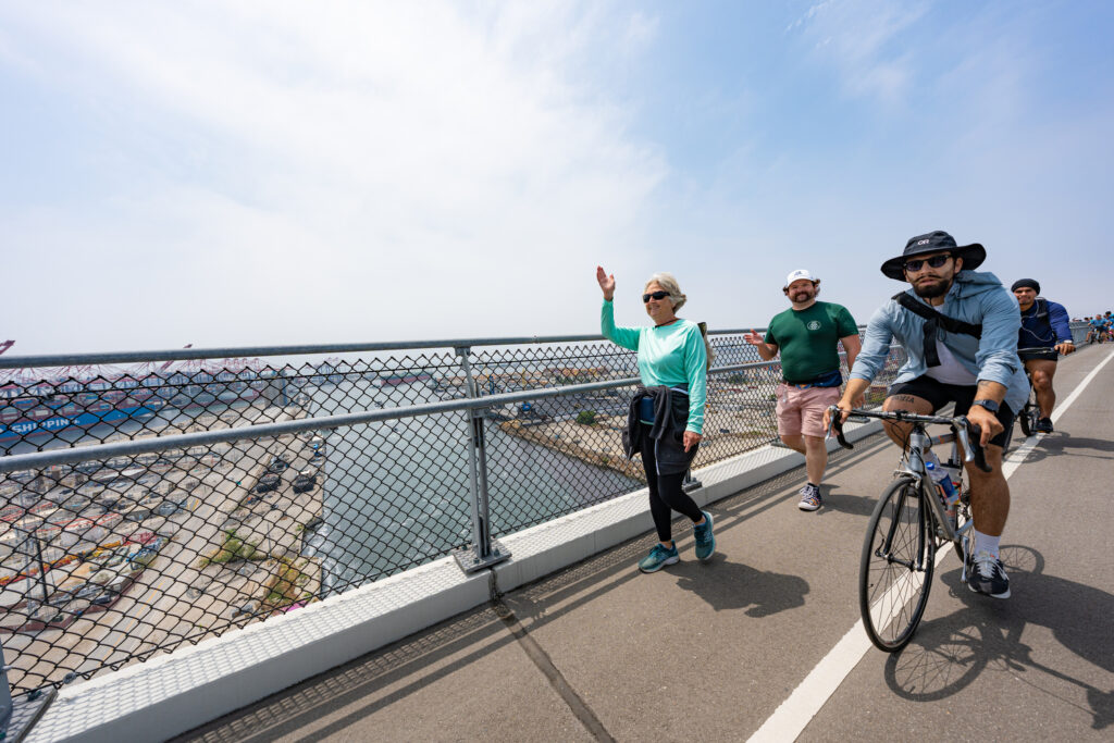 The opening for the Mark Bixby Memorial Bicycle-Pedestrian Path was held Sunday, May 20, 2023. The event continued with a ribbon cutting on the path, followed by cyclists and pedestrians using the path for the first time.