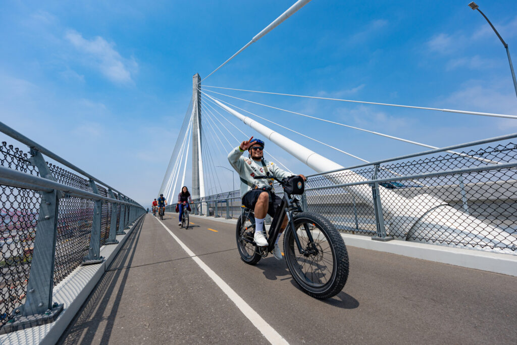 The opening for the Mark Bixby Memorial Bicycle-Pedestrian Path was held Sunday, May 20, 2023. The event continued with a ribbon cutting on the path, followed by cyclists and pedestrians using the path for the first time.