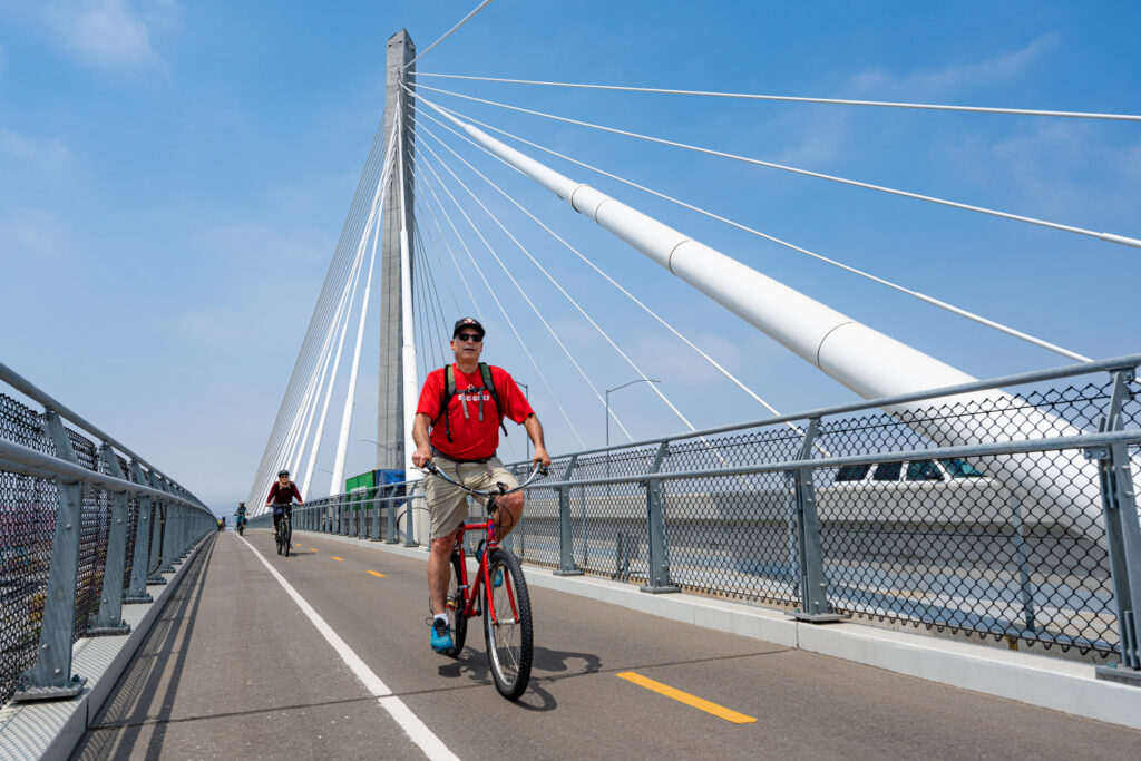 The opening for the Mark Bixby Memorial Bicycle-Pedestrian Path was held Sunday, May 20, 2023. The event continued with a ribbon cutting on the path, followed by cyclists and pedestrians using the path for the first time.