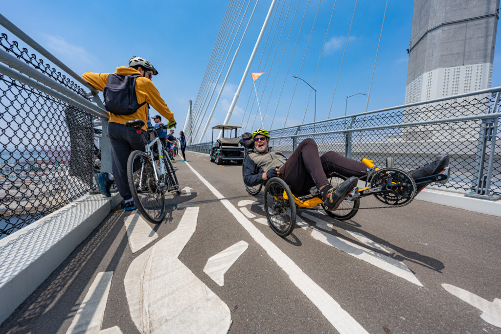 The opening for the Mark Bixby Memorial Bicycle-Pedestrian Path was held Sunday, May 20, 2023. The event continued with a ribbon cutting on the path, followed by cyclists and pedestrians using the path for the first time.