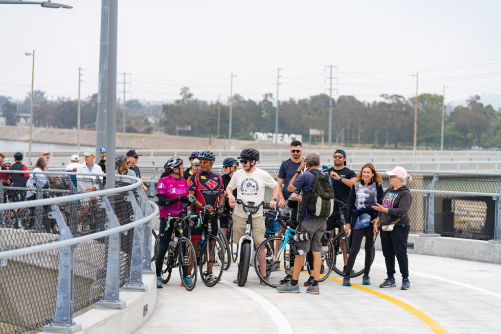 The opening for the Mark Bixby Memorial Bicycle-Pedestrian Path was held Sunday, May 20, 2023. The event continued with a ribbon cutting on the path, followed by cyclists and pedestrians using the path for the first time.