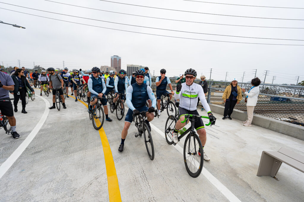 The opening for the Mark Bixby Memorial Bicycle-Pedestrian Path was held Sunday, May 20, 2023. The event continued with a ribbon cutting on the path, followed by cyclists and pedestrians using the path for the first time.