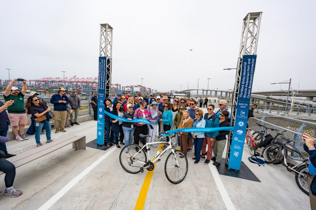 The opening for the Mark Bixby Memorial Bicycle-Pedestrian Path was held Sunday, May 20, 2023. The event continued with a ribbon cutting on the path, followed by cyclists and pedestrians using the path for the first time.