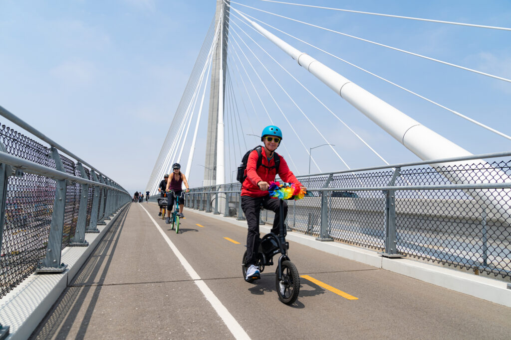 The opening for the Mark Bixby Memorial Bicycle-Pedestrian Path was held Sunday, May 20, 2023. The event continued with a ribbon cutting on the path, followed by cyclists and pedestrians using the path for the first time.