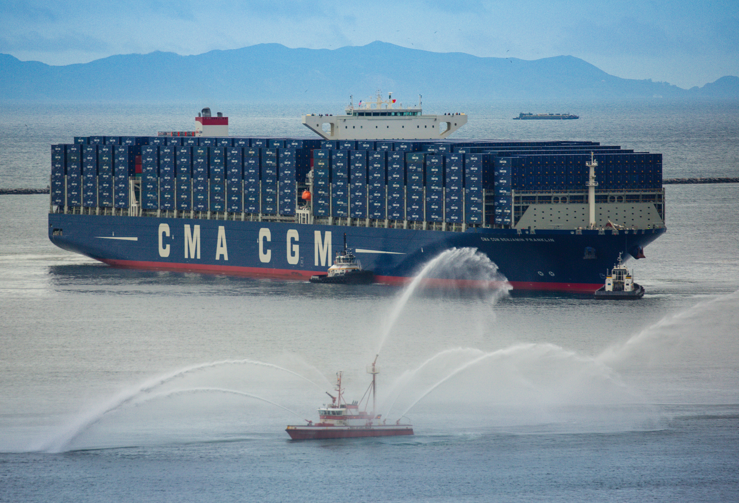 Just four years later in 2016, the CMA CGM Benjamin Franklin, an 18,000-TEU vessel, comes to Pier J.